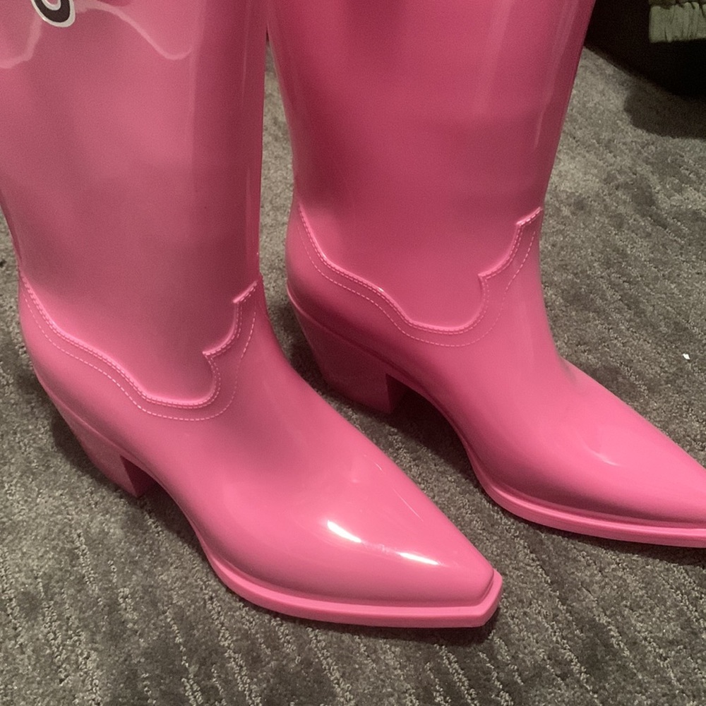 Jeffrey Campbell NEW Pink Thunderstorm Cowboy Western Rain Boots - Picture 2 of 6